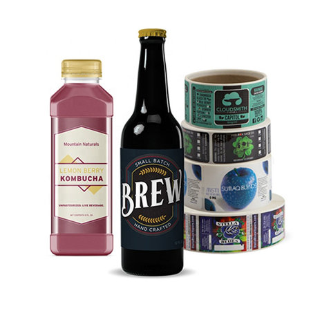 OEM ODM Factory Price Custom Self Adhesive Soft Drink Roll Labels Beer Wine Bottle Stickers