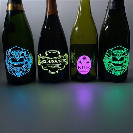 Metallic Adhesive Label Sticker, Embossed Wine Glass Bottle Labels Sticker, Metal Label