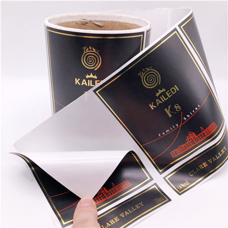 Customized Size Gold Sticker Labels Whisky Packaging Labels for Wine