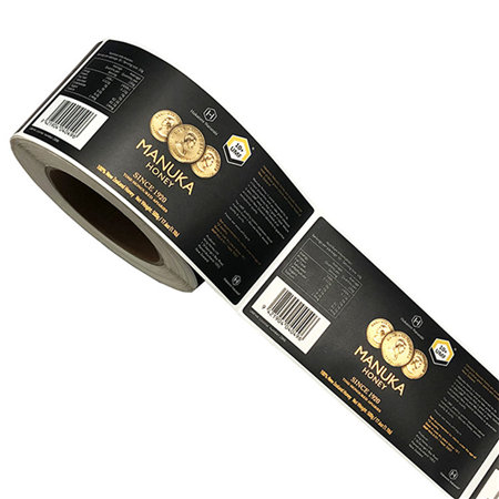 custom roll waterproof glossy finishl labels tamper proof seals sticker for honey jars