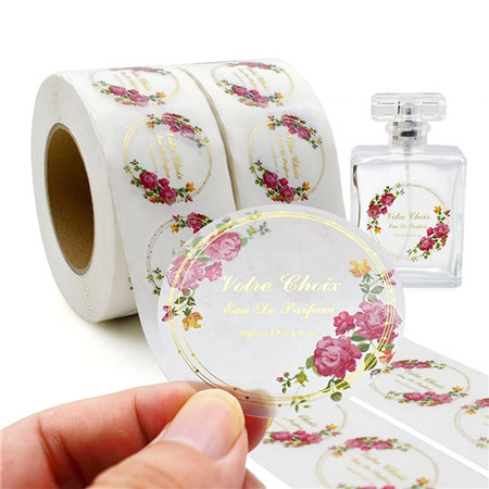 Stickers Label Adhesive Hot Selling Thank You Roll Sealing Adhesive Label Stickers With Gold Foil