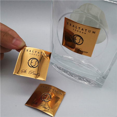 Customized premium metal waterproof embossed aluminum sticker for glass perfume bottle label
