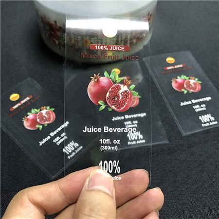 PVC Ream Shipping Automatic Food Bottle Jars Transparent Label Sticker