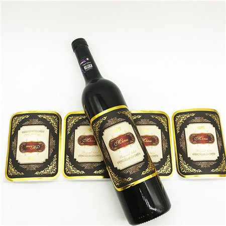 Wine Bottle Sticker Adhesive Wine Bottle Label Manufacturer Black Spot Uv Wine Labels Gold Hot Stamping Printing Adhesive Sticker Paper Waterproof