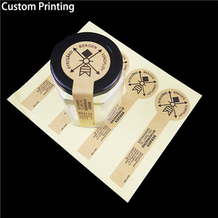 Custom CMYK Printing Food Box Sealing Sticker, Round Oval Food Packaging Sticker