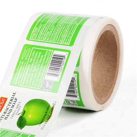 Custom Adhesive Label Printing Factory Waterproof Shower Gel Packaging Labels Roll Bottle Sticker