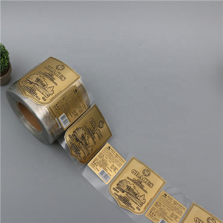Custom Wine Bottle Logo Labels Embossed Aluminum Gold Metal Stickers