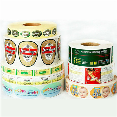 Paper vinyl roll label stickers customized logo printing for product label bottle label sticker